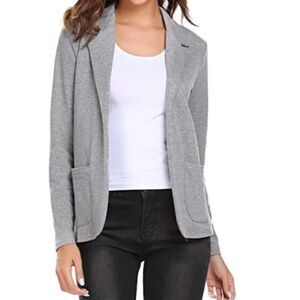 Meaneor Women's Gray Knit Blazer